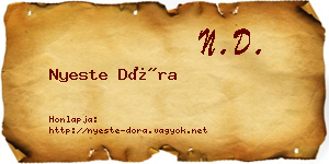 Nyeste Dóra névjegykártya
